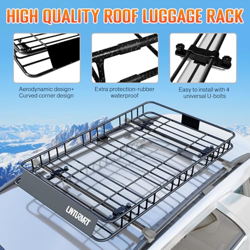 64 x 39’’ Roof Rack Cargo Basket Rooftop Cargo Carrier with Net