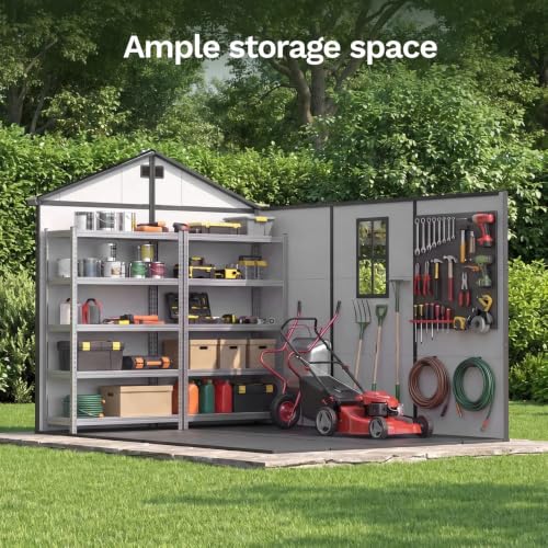 8x10 FT Resin Outdoor Storage Shed with Floor