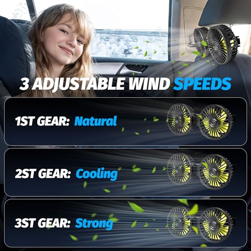 USB Car Cooling Fans for Backseat