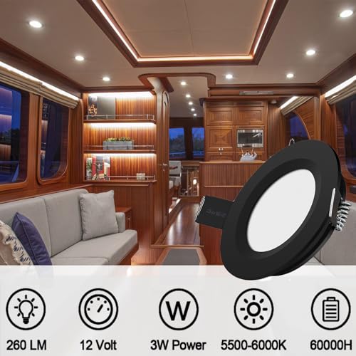 12V Recessed LED Puck Lights (6 Count)