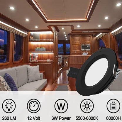 12V Recessed LED Puck Lights (6 Count)