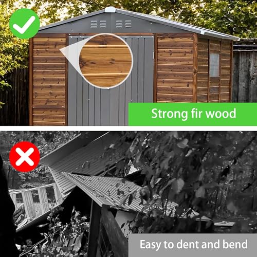 8x6 Ft Outdoor Storage Shed with Windows
