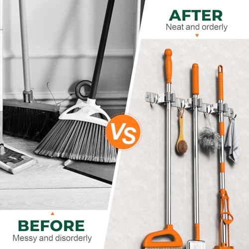 Mop and Broom Holder Wall Mount