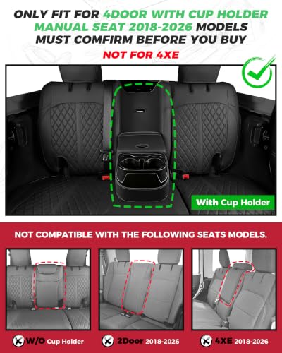 for Jeep Wrangler Leather Custom Car Seat Covers Full Set 4 Door