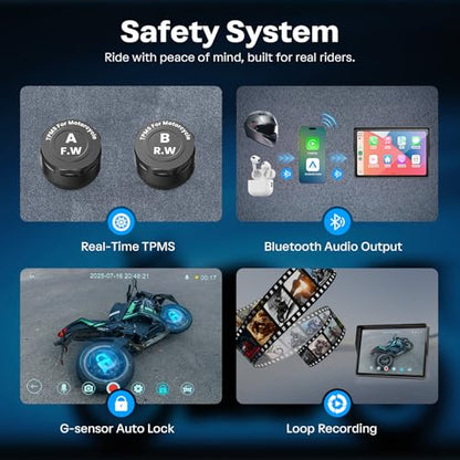 Upgraded 5" Motor CarPlay GPS Navigation with TPMS