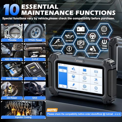 Car Scanner D5 OBD2 Scanner ABS SRS Check Engine Code Reader 10 Reset
