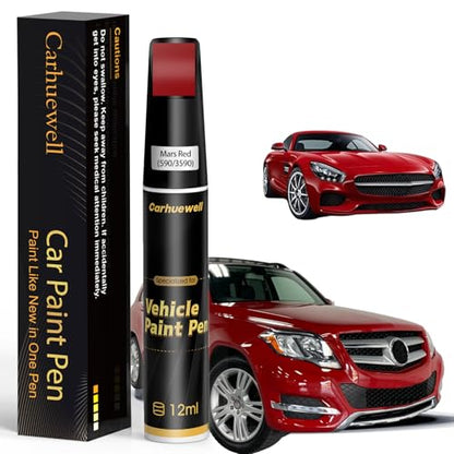 590/3590) Mars Red Touch Up Paint Compatible with Mercedes-Benz, Exact Match Car Paint Pen Automotive Scratch Repair Remover Kit Quick & Easy Solution for Vehile Chips and Nicks