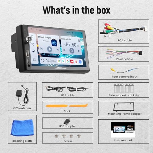 7” Double Din Car Stereo with Apple CarPlay & Android Auto