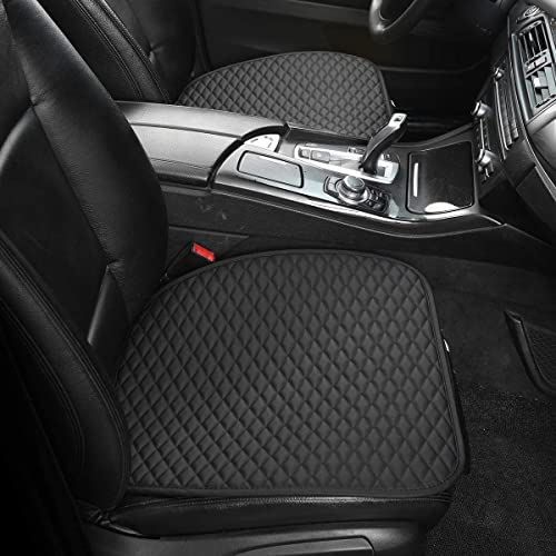 Pu Leather Car Seat Bottom Covers Protectors Include 1 Pair Front Driver Seat Pad Mat and 1 Rear Bench Cover Universal Fit 90% Vehicles