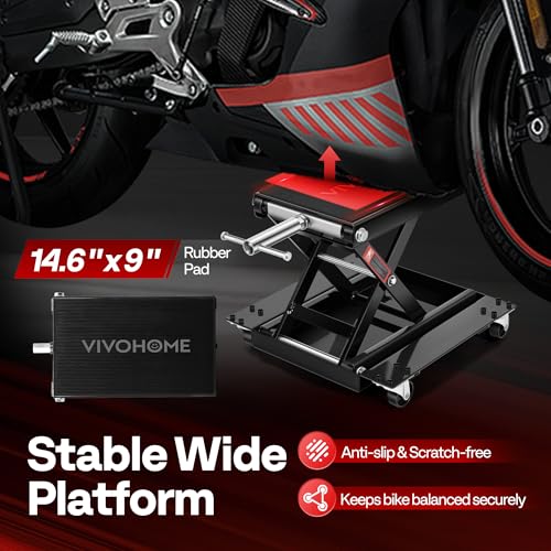 1100 Lbs Motorcycle Lift Jack with Dolly Wheels