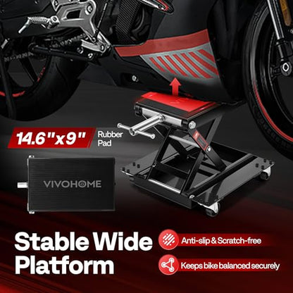 1100 Lbs Motorcycle Lift Jack with Dolly Wheels