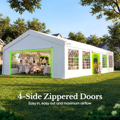 20'x30' Heavy Duty Party Tent Outdoor Canopy with Church Windows