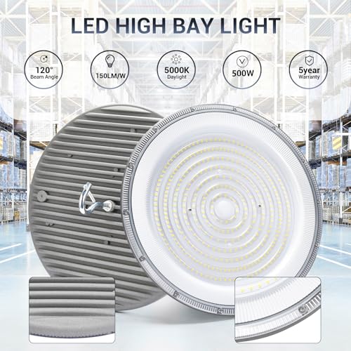 4 Pack 500W UFO Led High Bay Light (4 Count)