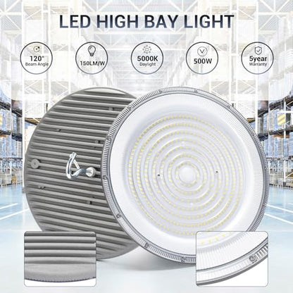4 Pack 500W UFO Led High Bay Light (4 Count)