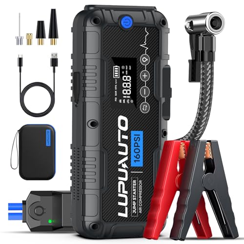 4000A Jump Starter with 160PSI Air Compressor 12V Battery Booster LED Pack