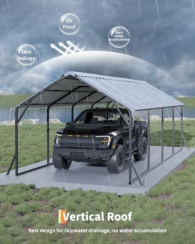 11 ft x20 ft x9 ft Vertical Roof Metal Carport