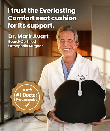 Elevate Series by Everlasting Comfort Doctor Recommended Memory Foam Seat Cushion for Office Chairs & Car