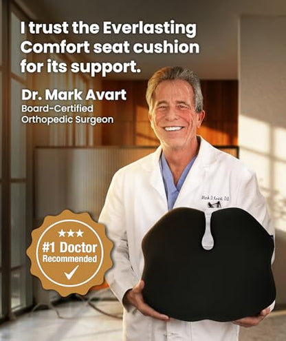 Elevate Series by Everlasting Comfort Doctor Recommended Memory Foam Seat Cushion for Office Chairs & Car