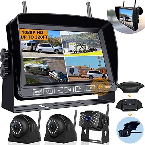 Wireless Backup Camera for RV Truck Trailer Camper Bus 5th Wheel 3 Rear (4 Count)