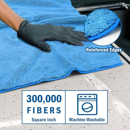 Professional Large Microfiber Car Drying Towels 2 Pack (2 Count)