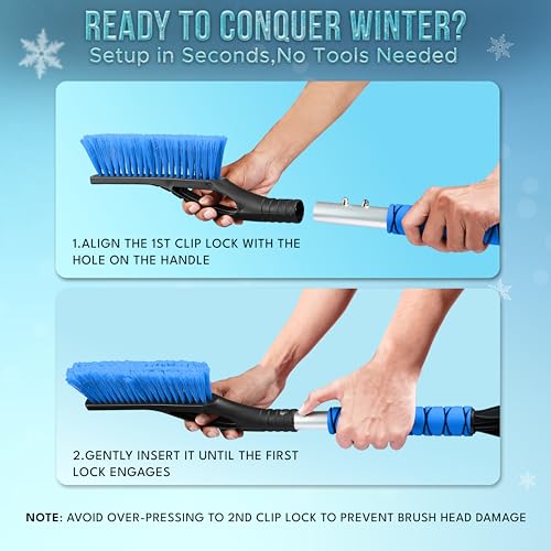27" Aluminum Car Snow Scraper and Brush