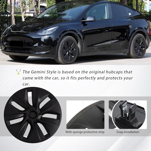 Wheel Cover Fits for Tesla Model Y Hubcap 19 Inch 2020 (4 Count)