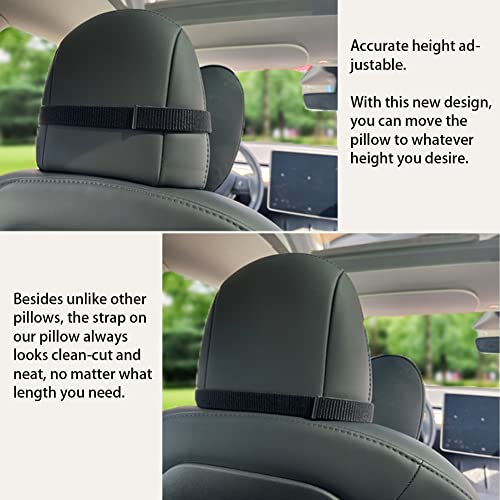 TESBEAUTY Nappa Leather Seat Headrest Pillow 2 Packs for Tesla Neck Pillow Uniquely Designed for Tesla Model X (2 Count)
