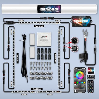 Aura DreamColor Underglow Chasing Lights for Truck with APP & Remote (4 Count)