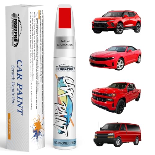 Red Hot(G7C/WA130X) Touch Up Paint for Chevrolet, Car Paint Scratch Repair Remover Pen Color Exact Match, Quick and Easy Fix Automotive Chips and Nicks Scuff