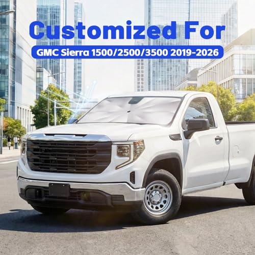 Car Windshield Sun Shade Umbrella for GMC Sierra 1500 2500 3500 2019