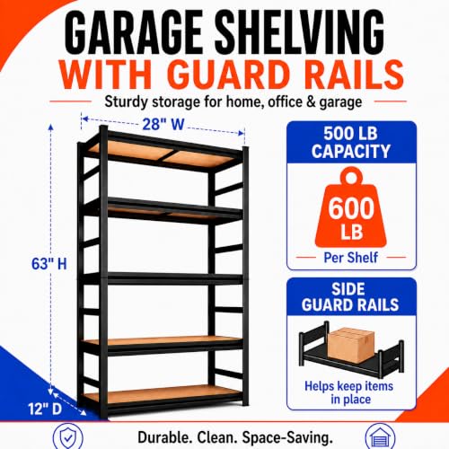 Garage Shelving Heavy Duty Metal Unit Adjustable 5