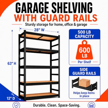 Garage Shelving Heavy Duty Metal Unit Adjustable 5