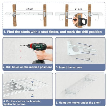 2 Pack Garage Wall Shelves
