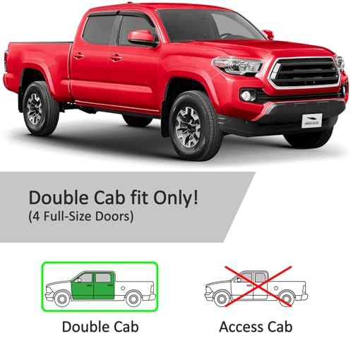 Tape on Extra Durable Rain Guards for Toyota Tacoma 2016 (4 Count)