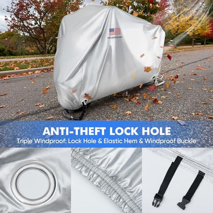 Motorcycle Cover Waterproof Outdoor All Weather Protection Silver