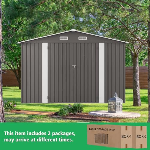 10x12 FT Outdoor Storage Shed with Windows