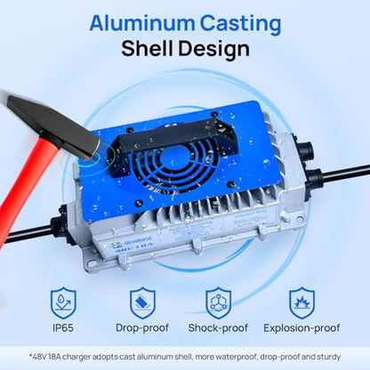 48V 18A Lithium Charger ≥93% Efficiency for Golf Cart Batteries