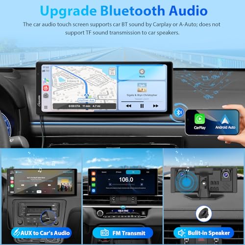 W903S CarPlay Android Auto Screen with 3 Channel Dash Cam