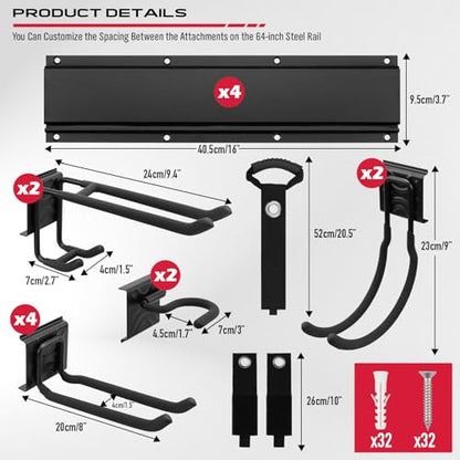 64" Heavy Duty Garage Storage Tool Organizer Wall Mount (79 Count)