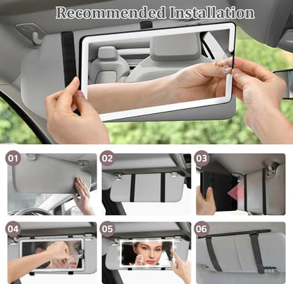 Car Visor Vanity Mirror with Light