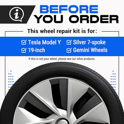 Premium Tesla Wheel Curb Rash Repair Kit for Model Y 19