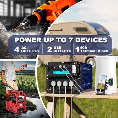 4000 Watt Inverter Pure Sine Wave Power Inverter 12V to 110V 120V AC