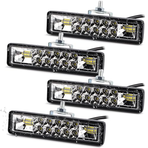 4PCS LED Light Bar 5.7 Inch Slim 60W Led Driving Lights Waterproof Driving Fog Light Flood Spot Beam Combo LED Work Lights for Jeep Truck Boat Car UTV ATV (4 Count)