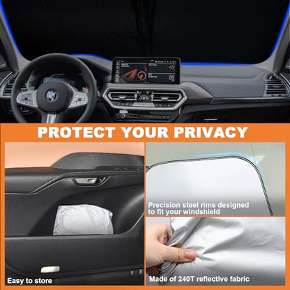 Foldable Front Windshield Sunshade fit for BMW X3 2018