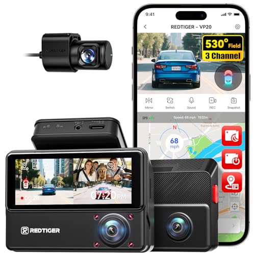 VP20 530° View 3 Channel Dash Cam