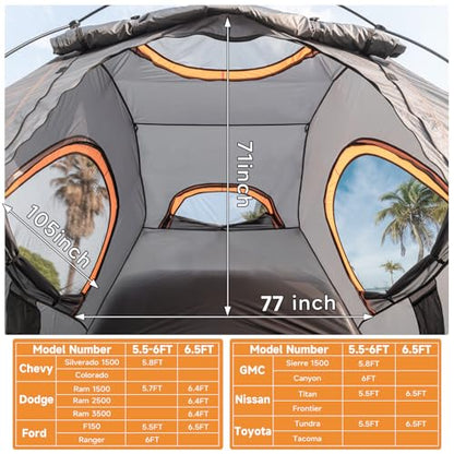 Truck Bed Tent 6.4' ~ 6.7'
