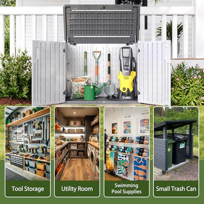Outdoor Storage Cabinet 35 Cu.Ft Outdoor Trash Can Storage Shed
