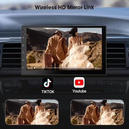 2 Din Car Radio with Wireless CarPlay & Android Auto