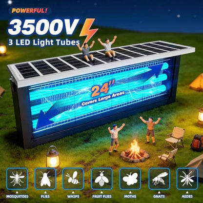 Large Solar Bug Zapper with High Powered for 4000 sq.ft