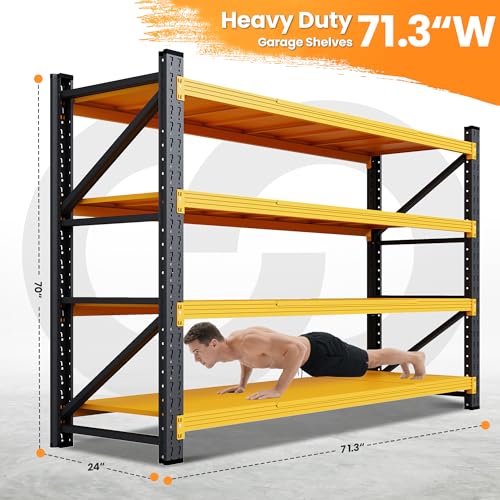 71.3” Wide Heavy Duty Metal Garage Shelving